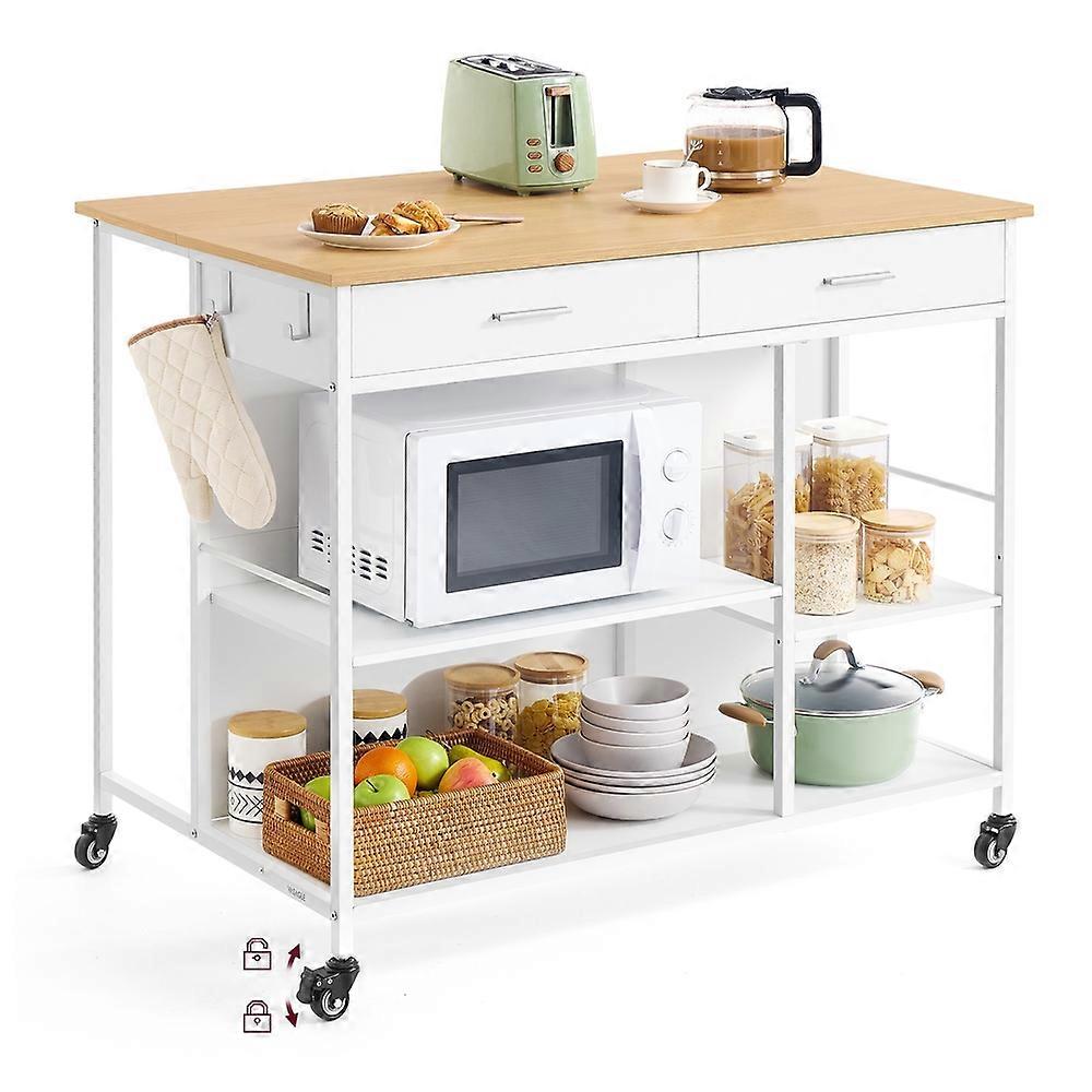 Kitchen Rolling Island, Mobile Kitchen Cart with Storage