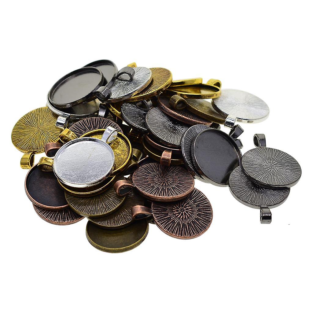Pendant Blank Cabochon Base Setting Trays DIY Jewelry Making Mixed