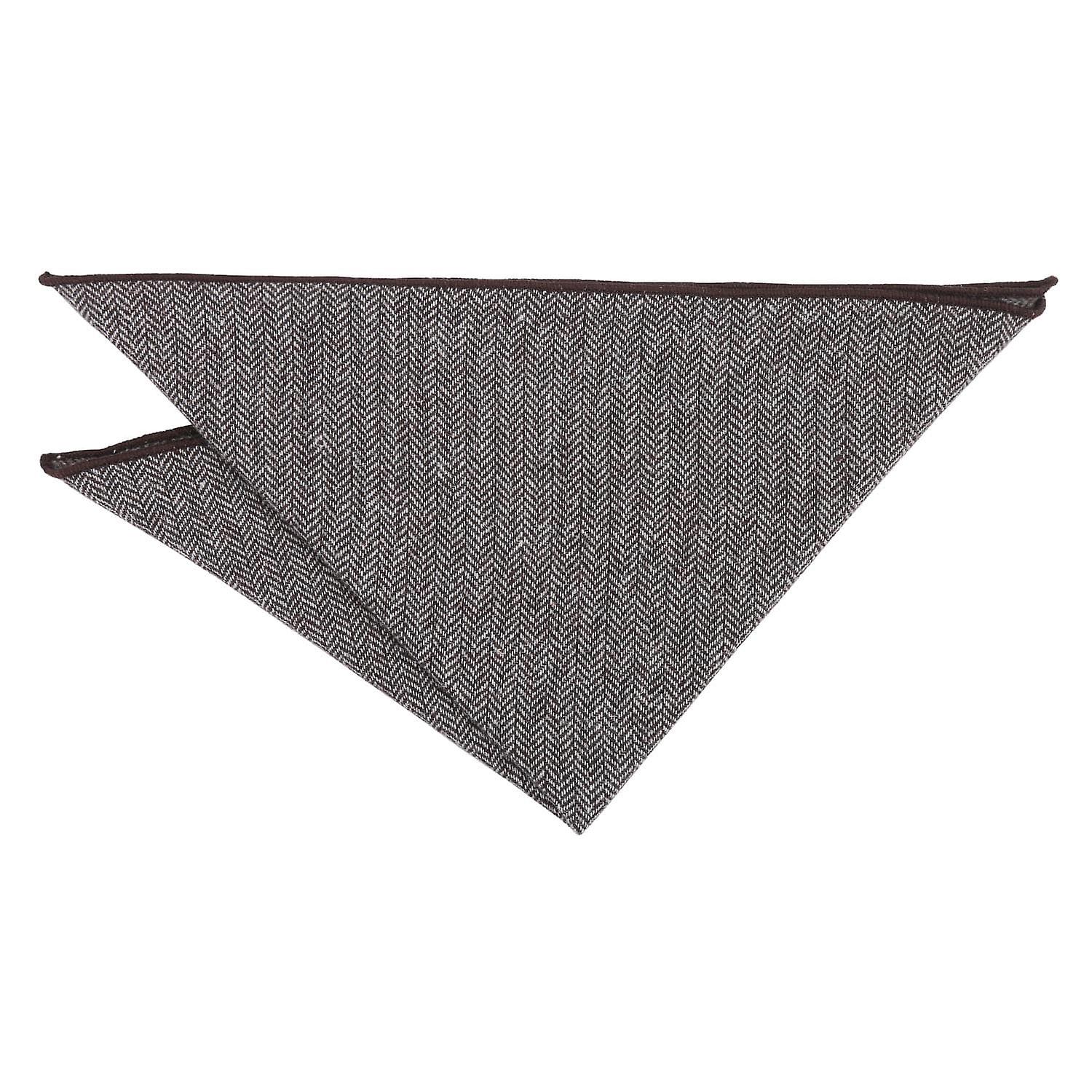 Brown Herringbone Pocket Square