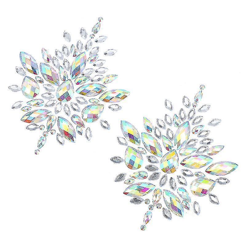 18X12cm Assorted Color Temporary Tattoos 1 Pair Jewels Tattoos Stickers Body Gems Glitter Self-adhes