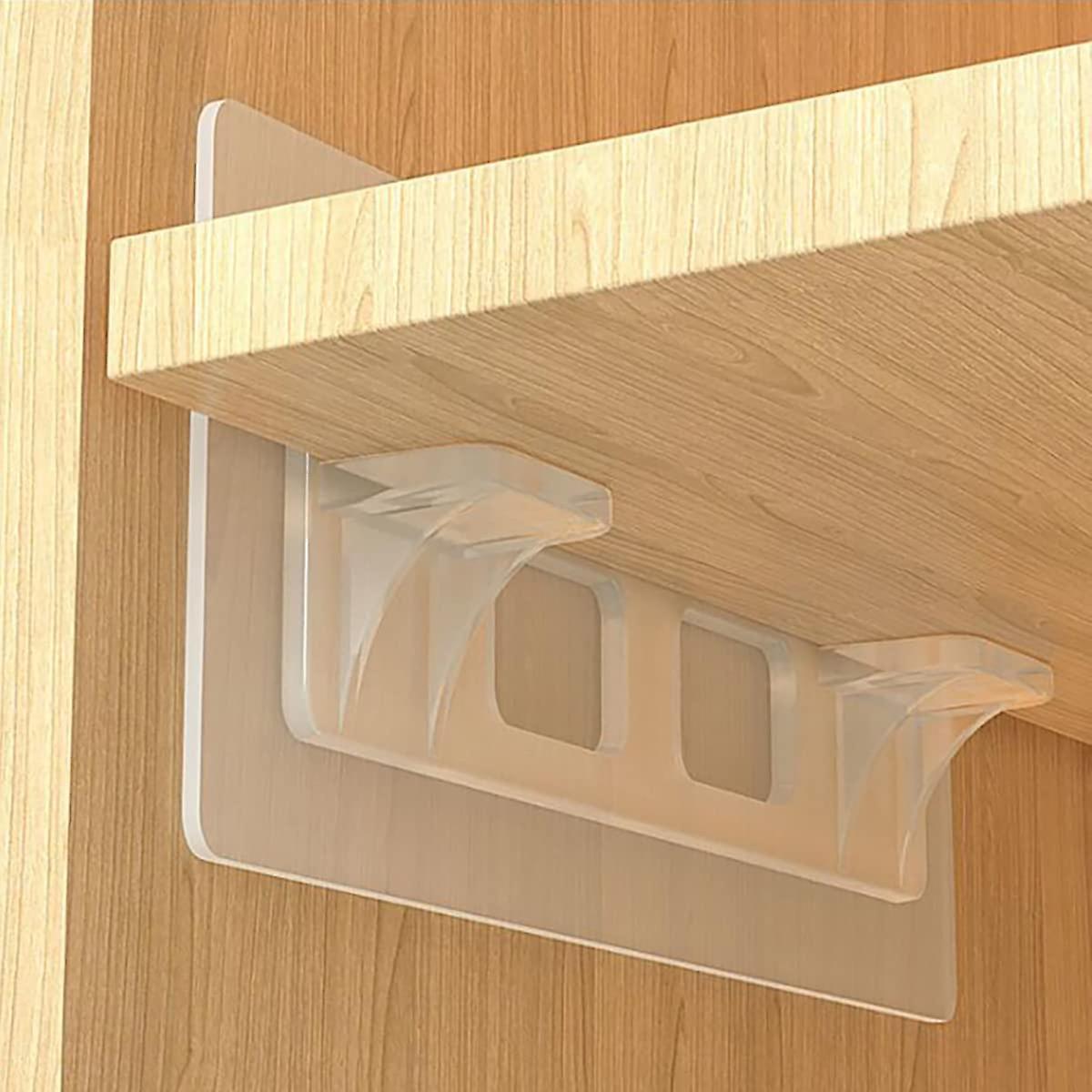4pcs 7*16cm Punch Free Shelf Support Peg-self Adhesive Shelves Clips For Kitchen Cabinet Book Shelves-strong Partition Holders Pin For Closet Brackets