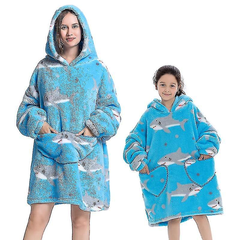 Winter Sherpa Blanket Plush Fleece Family Matching Hoodie Girl Sweatshirt Avocado Homewear