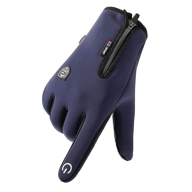 Men's Autumn And Winter Splash-proof Water Velvet Thermal Non-slip Full Finger Outdoor Mountaineering Gloves Women's