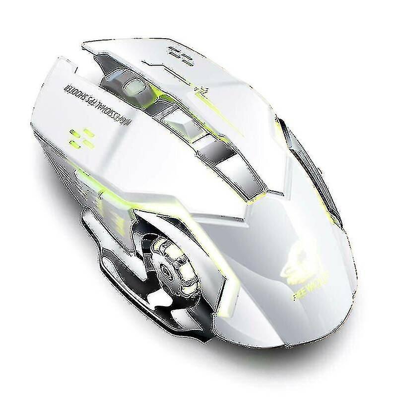 Button 2400dpi Wireless Mechanical Game Mouse Laptop Mice White