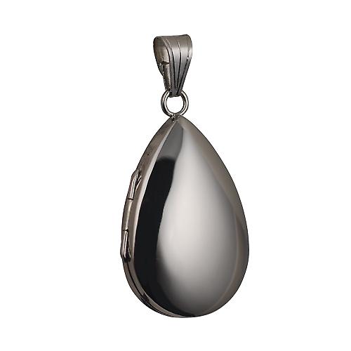 18ct White Gold 30x20mm plain teardrop Locket