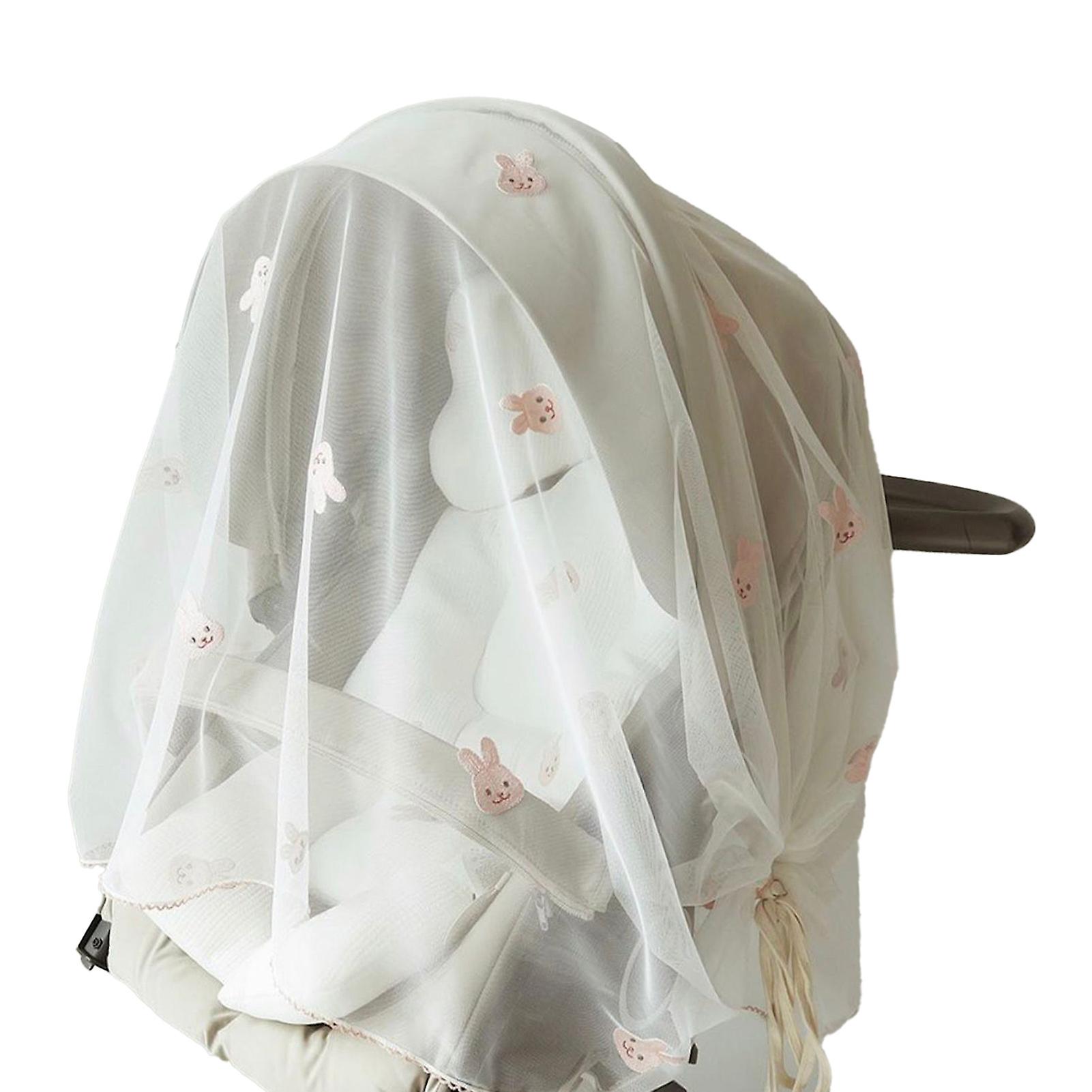Stroller Wind Shade Breathable Cartoon Pattern Adjustable Universal Mesh Stroller Cover for Infants