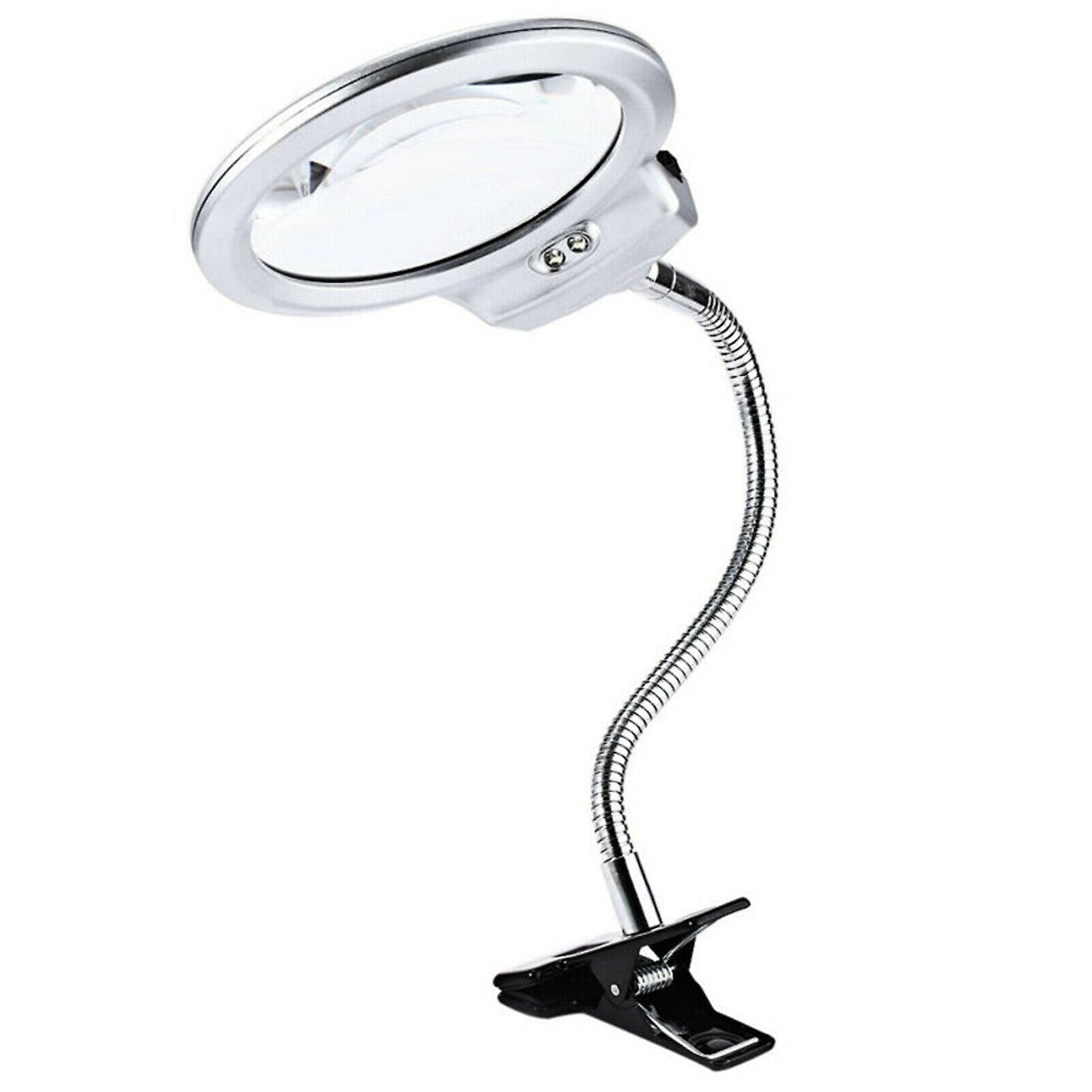 5X Magnifying Glass Flexible Stand Dimmable Magnifier With Light Led Lamp