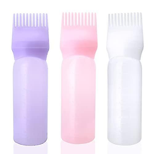 3 Pack Root Comb Applicator Bottle Hair Dye Applicator Brush Applicator Bottle With Graduated Scale