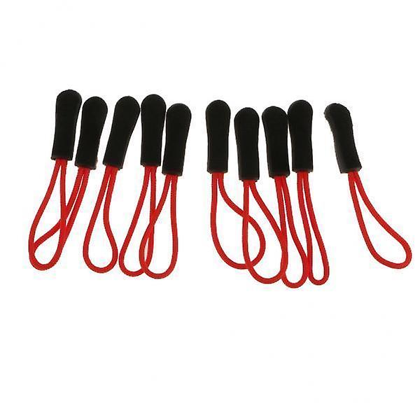 4x10pcs Zipper Pulls Replacement Zip Cord Pullers Slider Jacket Backpack Red