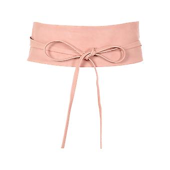 KRISP Womens Soft PU Faux Leather Self Tie Wrap Around Obi Waist Band Cinch Boho Belt