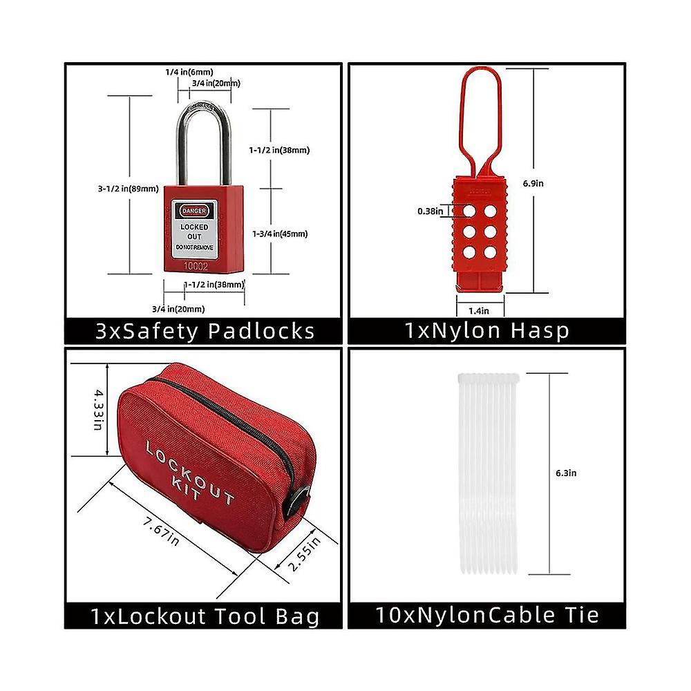 Lockout Tagout Kit -lockout Tagout Tag, Nylon Tie, Nylon Storage Bag ...