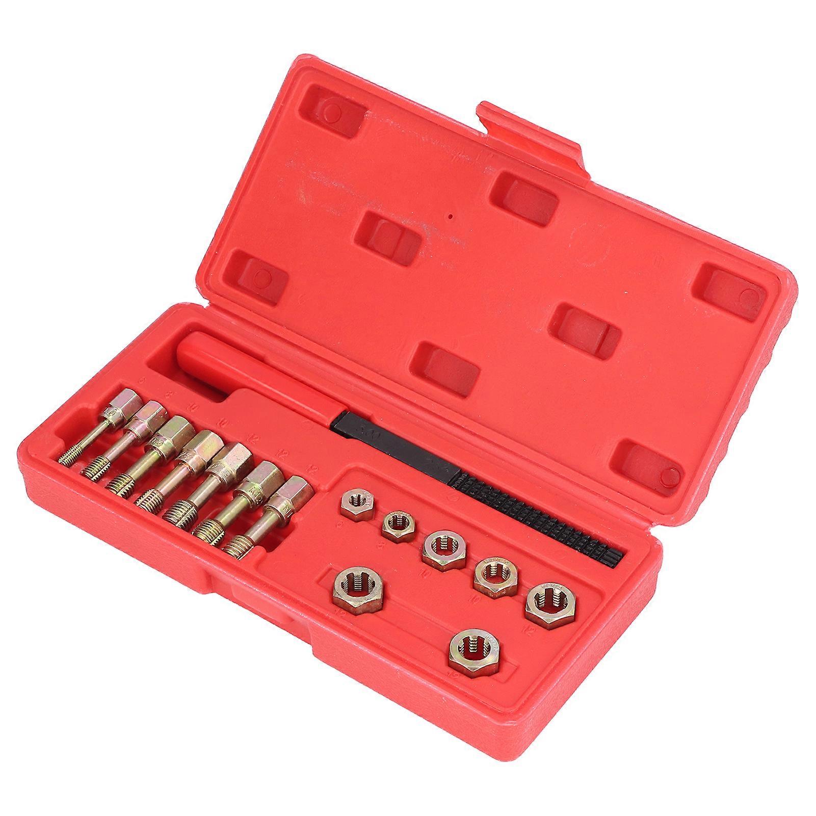 15Pcs/Set Metric Thread Restorer Repair Tool Kit with 7Pcs Die 7Pcs Tap 1Pc File for Car