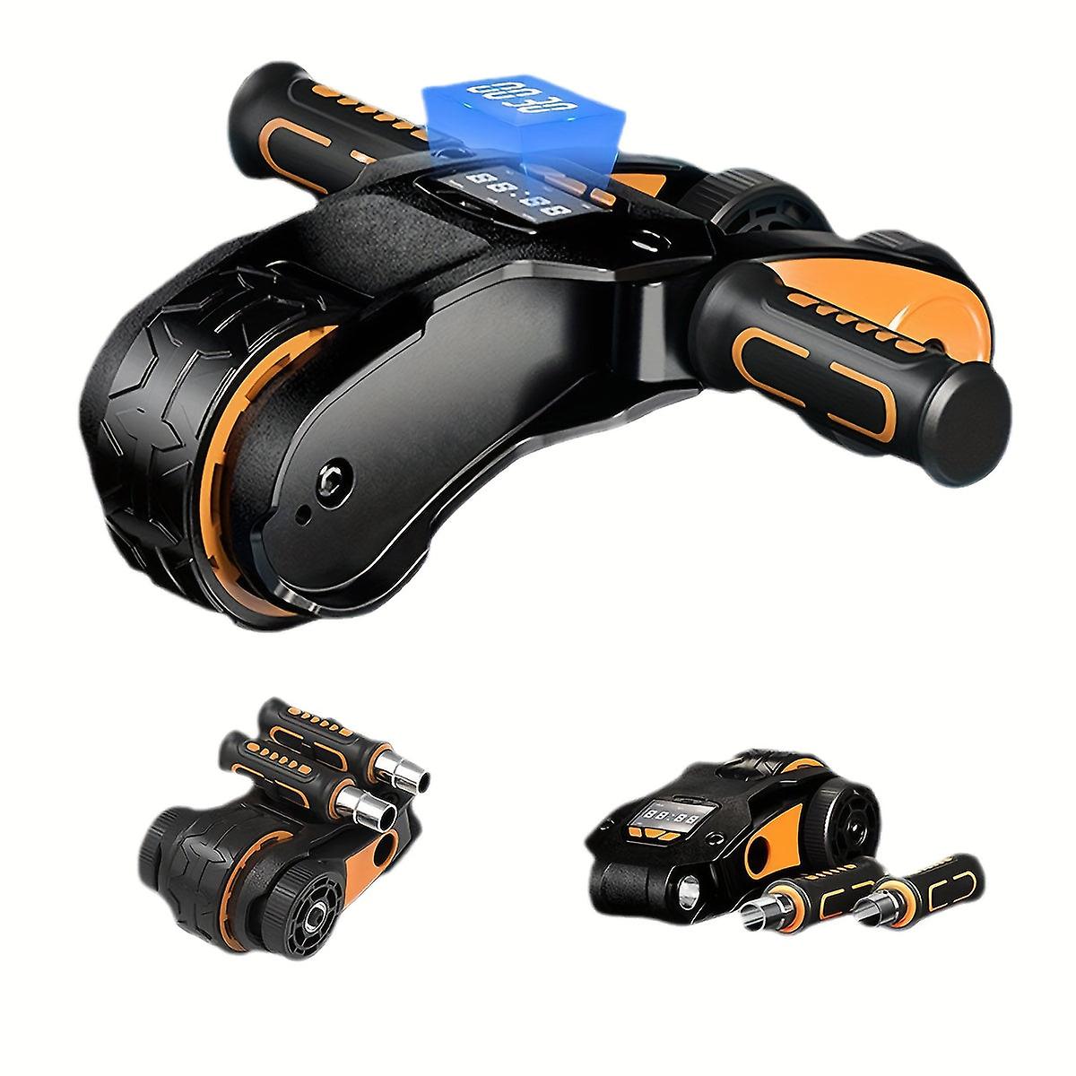 1Pc Folding Abdominal Exercise Wheel, Lcd Display Counting Abdominal Muscle Training Machine