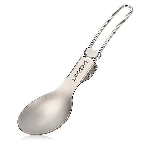 Camping Cookware Dinnerware Folding Titanium Spoon Lightweight Dinner Spoon Flatware For Travel Outdoor