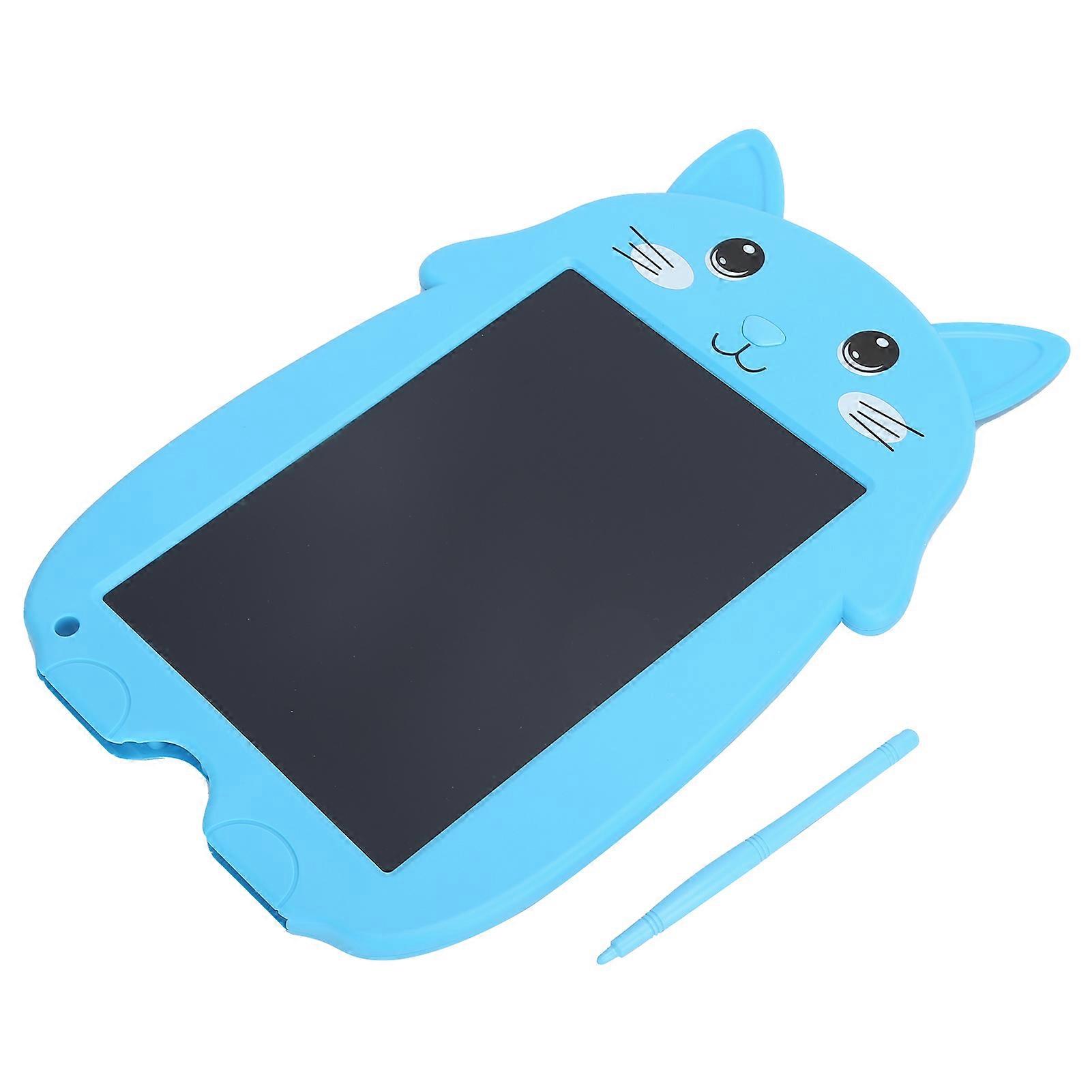 9in LCD Writing Tablet Cartoon Cat Digital Drawing Board with AntiErasing Lock for Children(Blue )