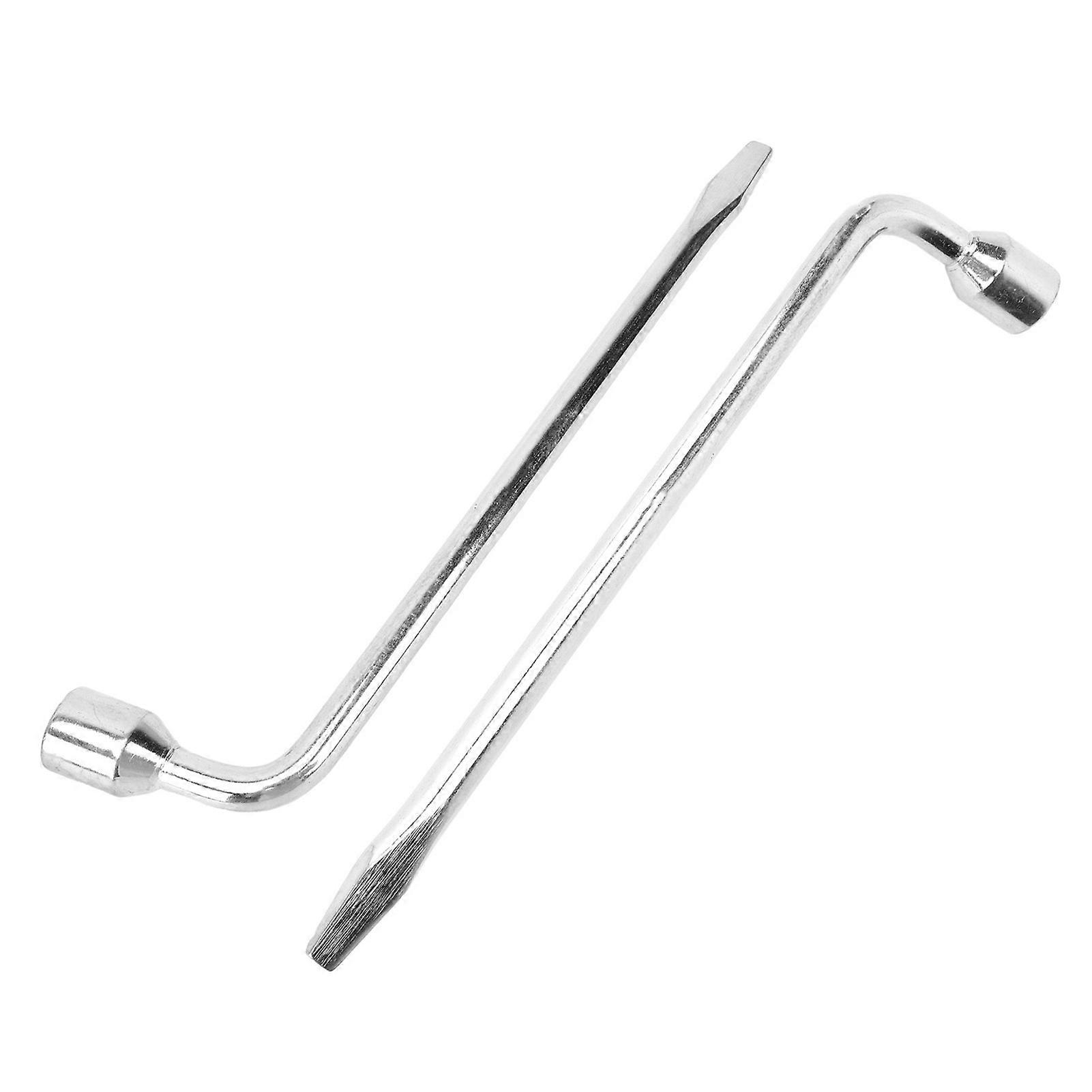 VOBOR Car Spare Tire Lug Wrench - 2pcs 21mm 45 Steel L Type Hex Key Slotted End Socket Lug Wrench for Car