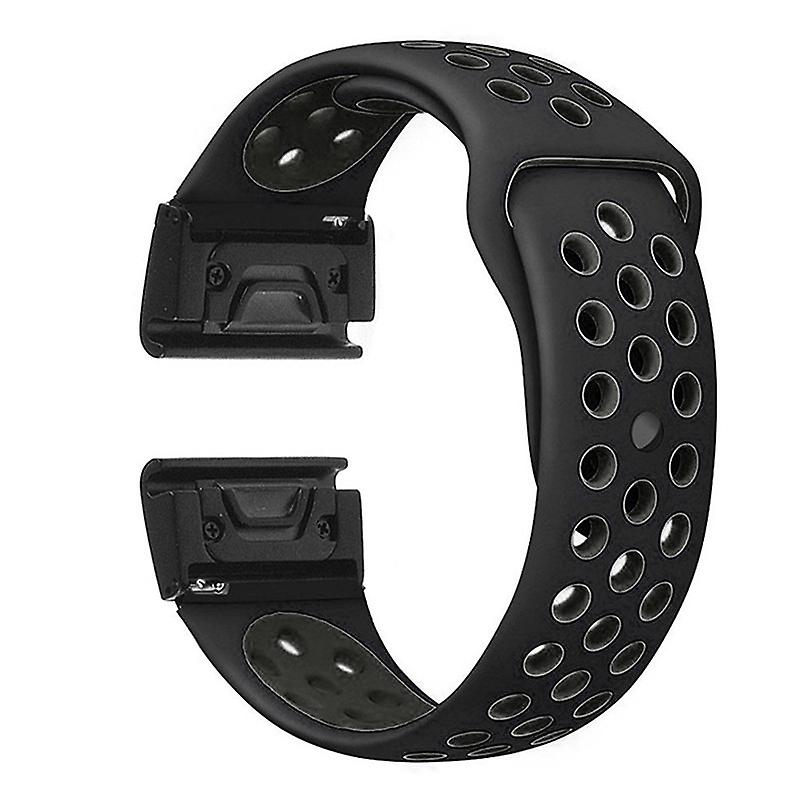 For Garmin Fenix 5 Two-color Silicone Adjustable Watchband Wrist Strap Replacement