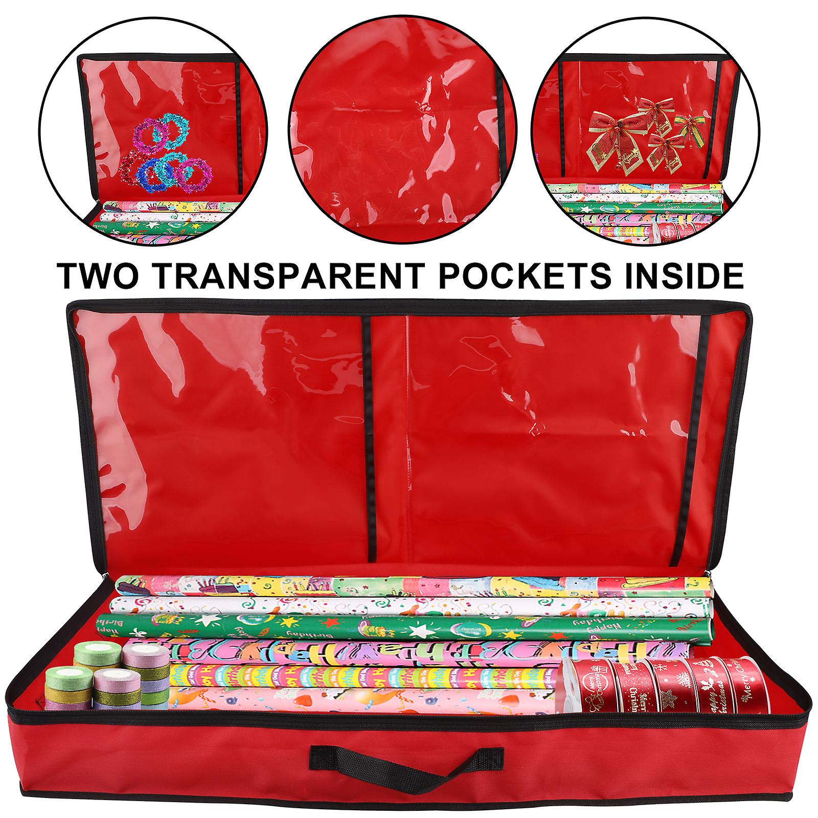 Wrapping Paper Storage & Gift Wrap Organizer - Fits Up To 20 Long 42 Rolls - Clear Window to See Inside - Section ,100% New