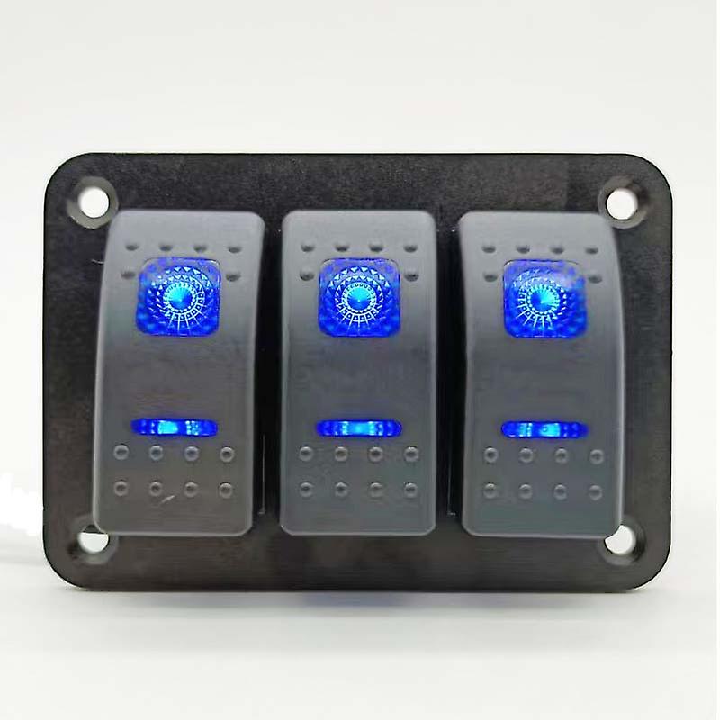 IZTOSS 6-Gang Marine Rocker Switch Panel - Pre-Wired With Blue LED & IP65 Waterproof