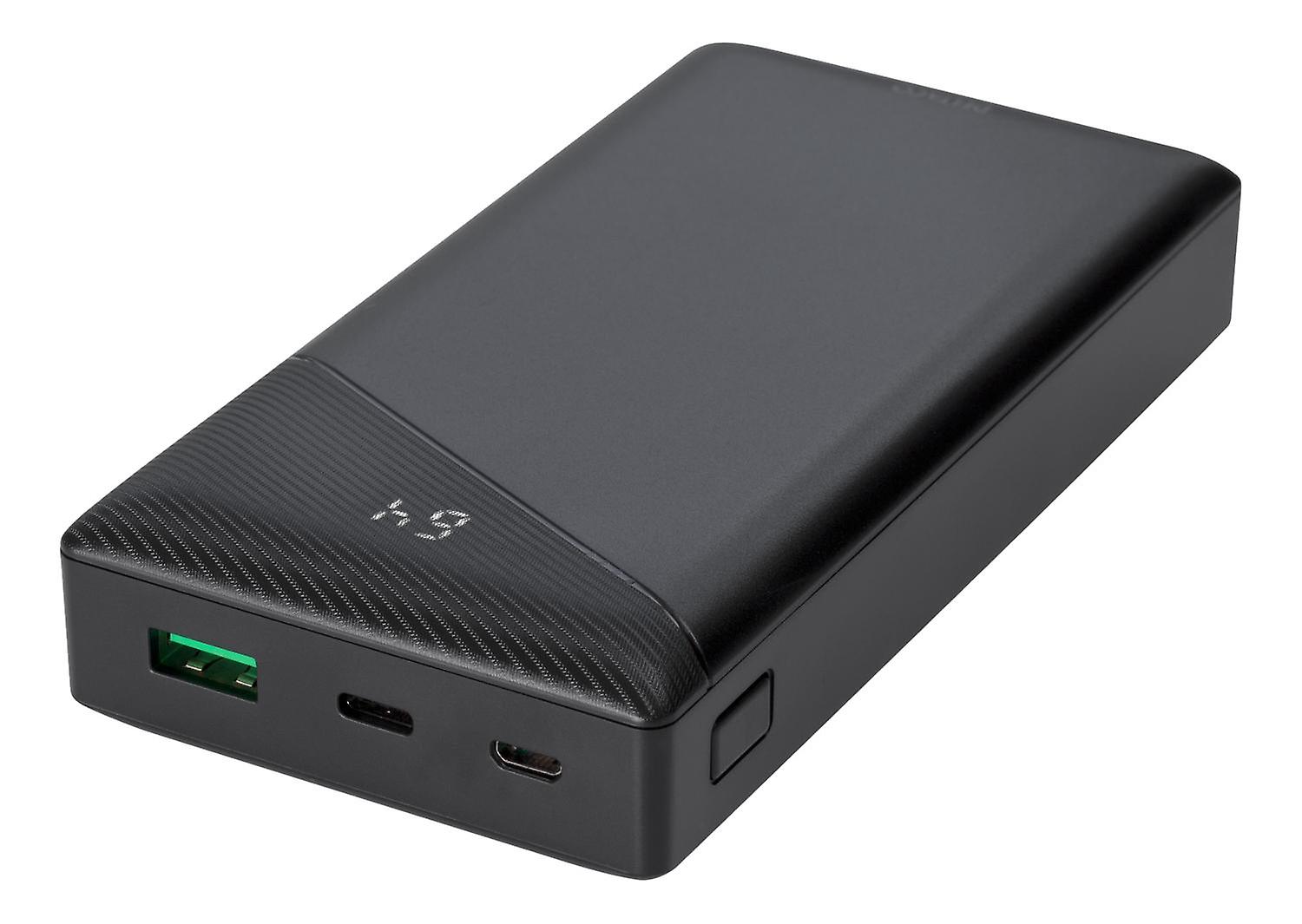 DELTACO Powerbank 20000 mAh 1x USB-A szybkie ładowanie, 1x USB-C PD