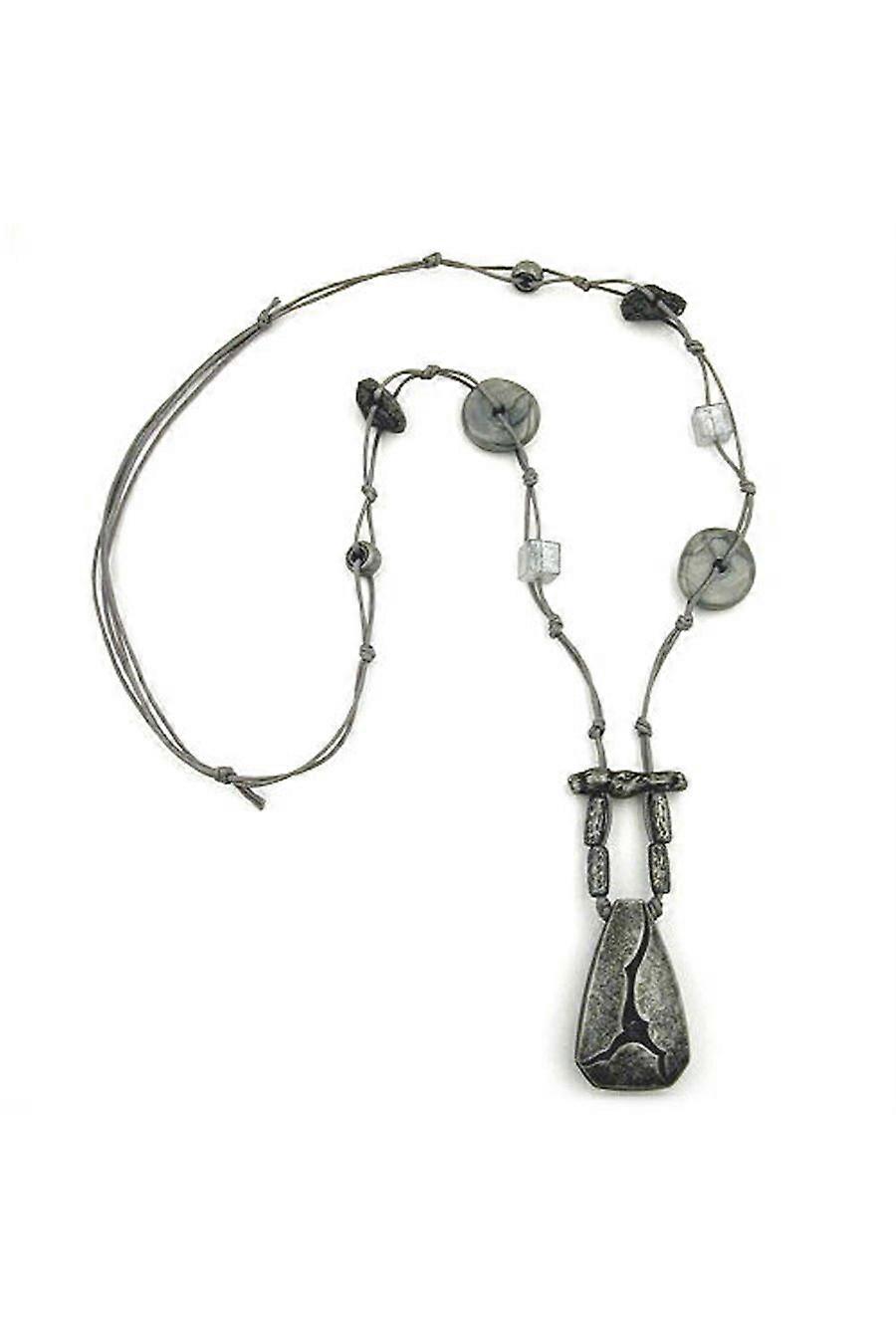 Necklace Ripped Metal Grey-silver 95cm - Gl00766
