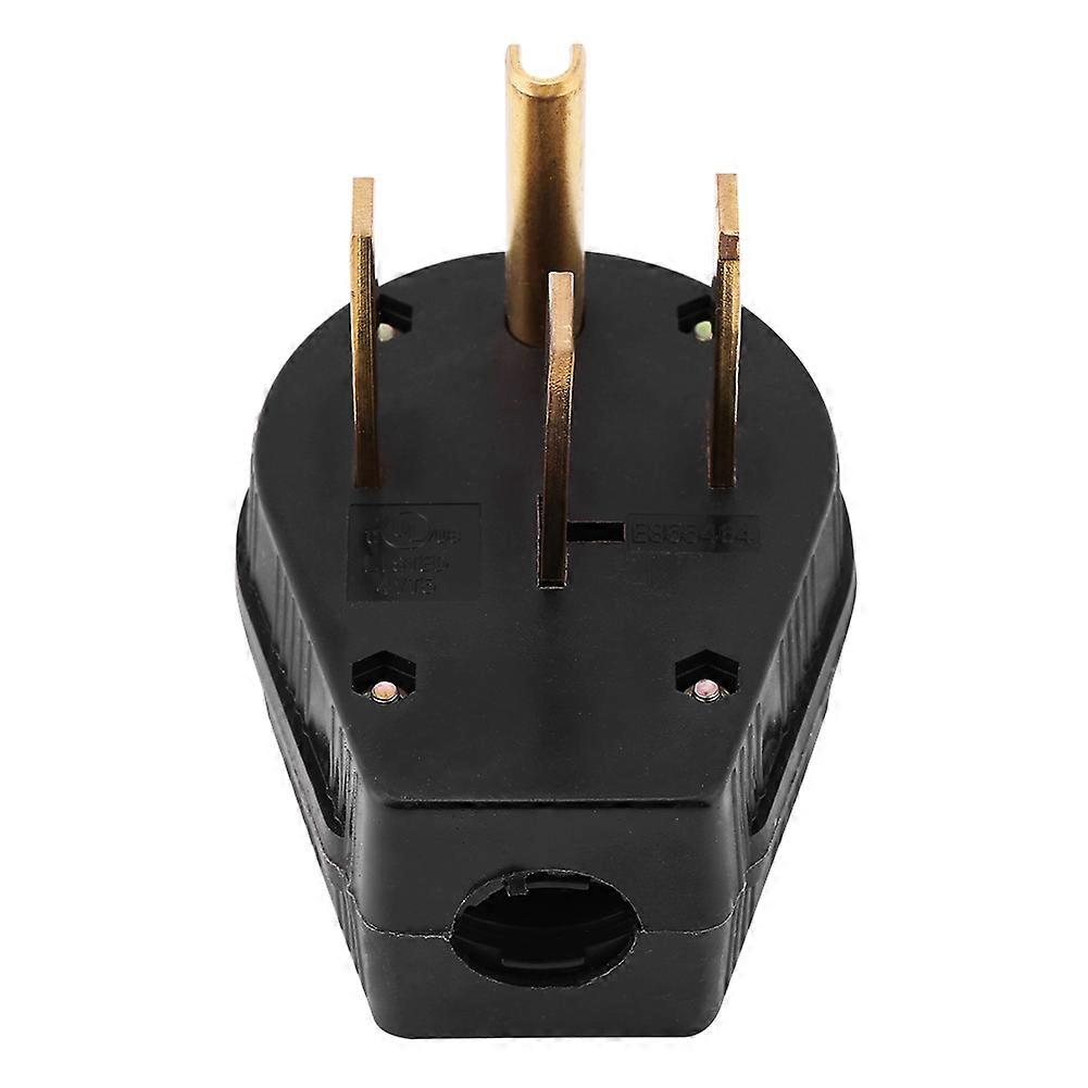 US four-prong, right-angle, 50 A, 125/250 V, NEMA 14-50P outlet