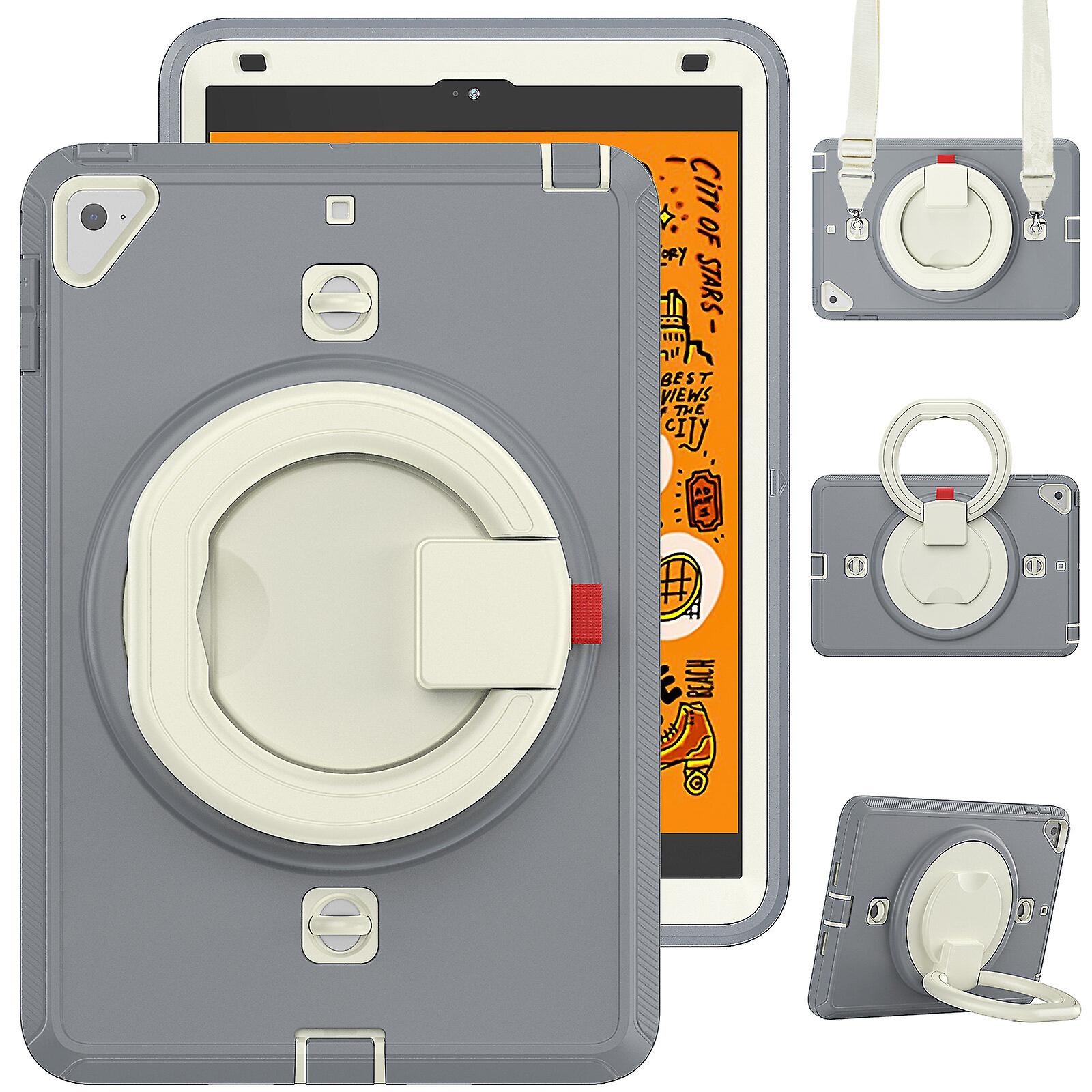 Case for iPad Mini4 /5 with 360 Rotating Handle Stand and Adjustable Shoulder Strap, Gray
