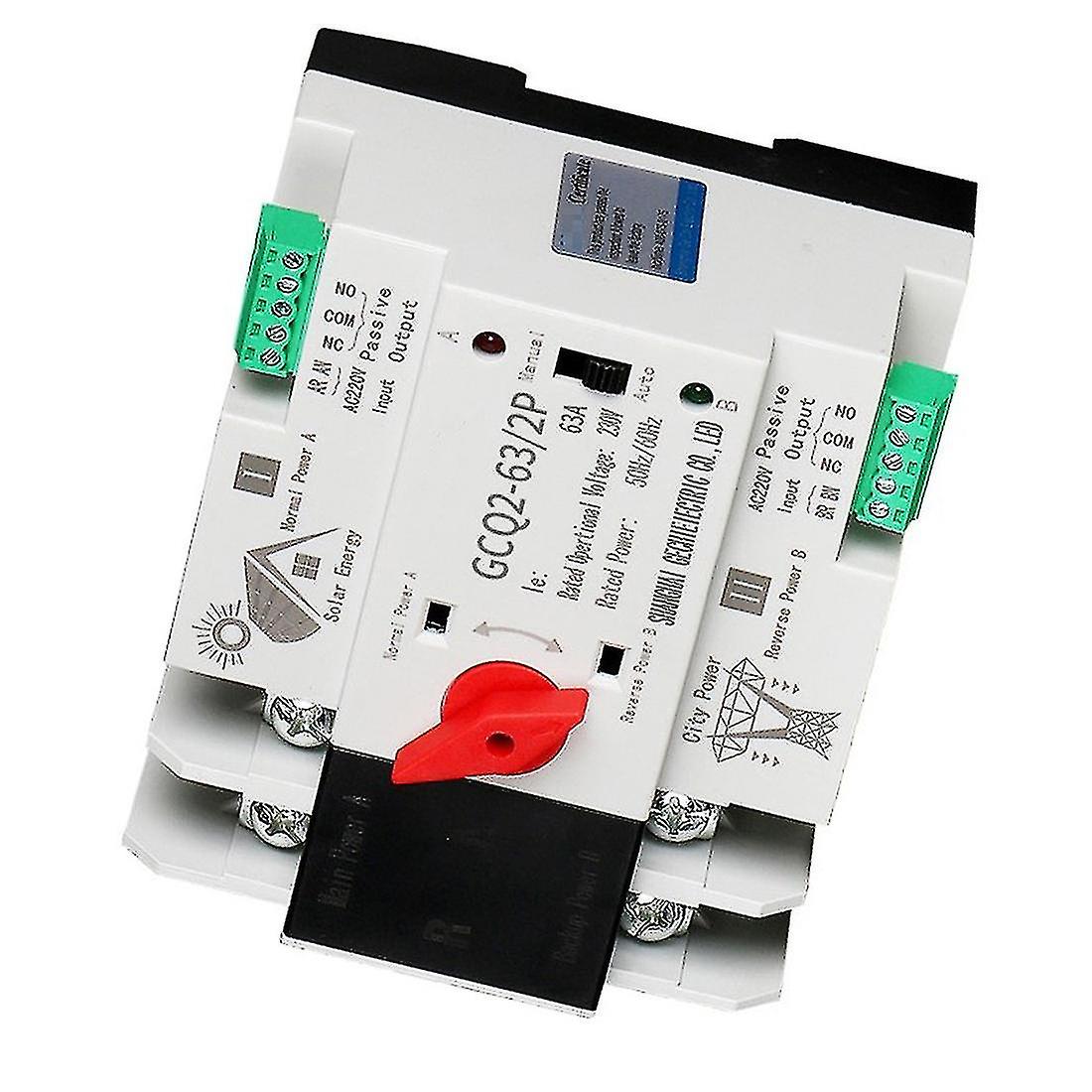 GEYA PV Solar Automatic Transfer Switch 2P 63A 110VAC - For Solar Inverter To Grid 50/60Hz 3 thumbnail image