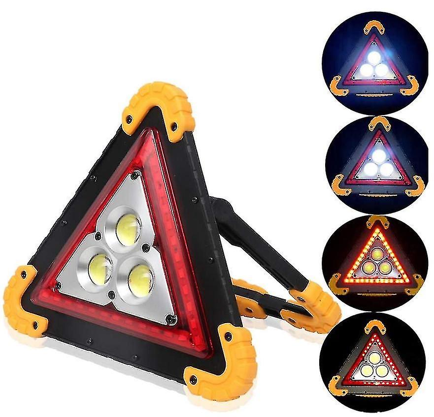 Multifunctional Rechargeable COB Work Light with Red Light Triangle Warning Feature
