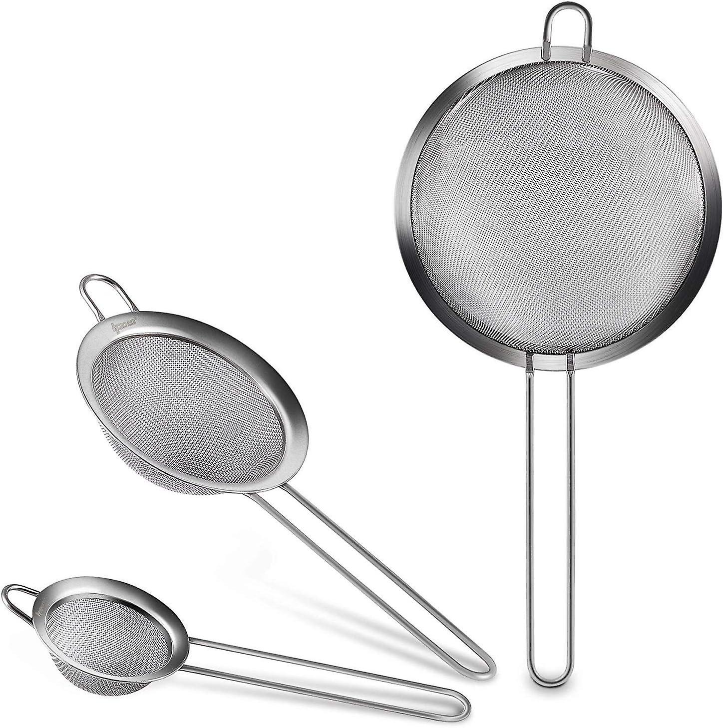 [Thick Handles] 3PCS Professional Colander Drain Legs, Three Different Size Colanders with Stainless