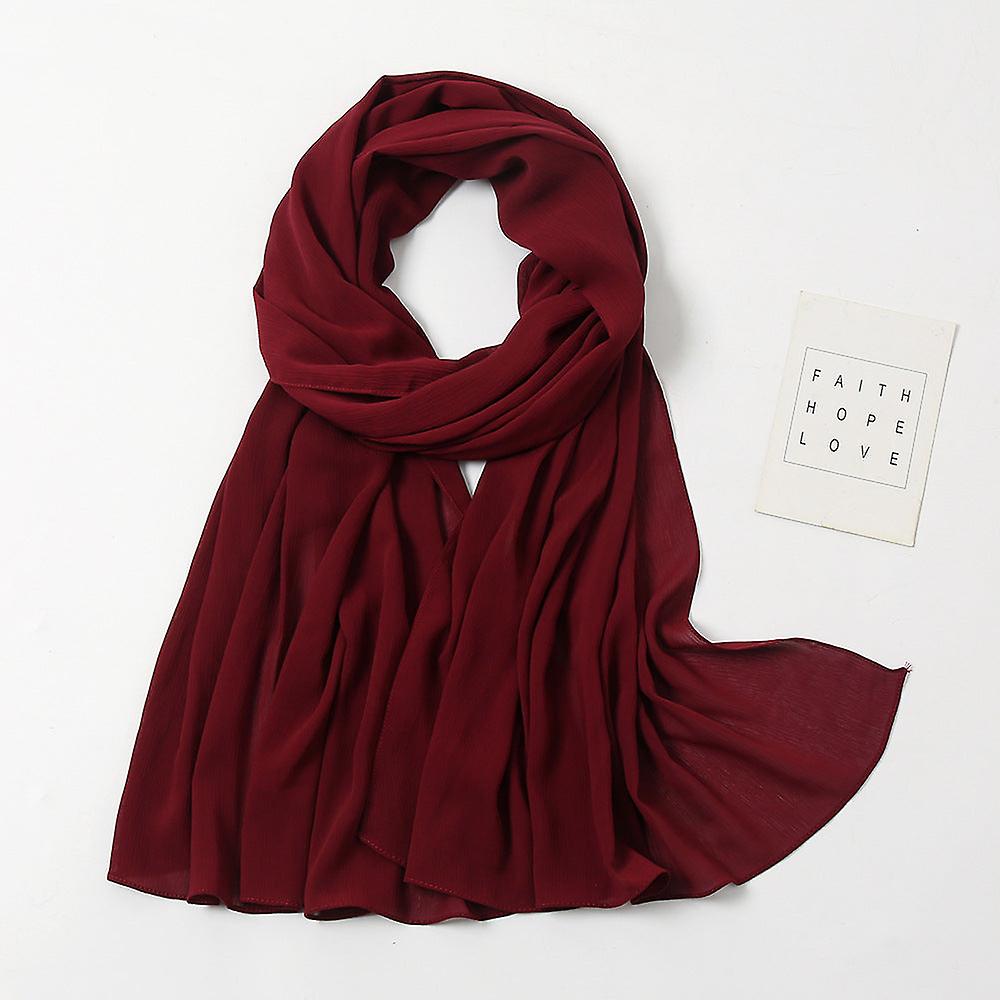Women Scarf Shawl 2022 Monochrome Chiffon Breathable