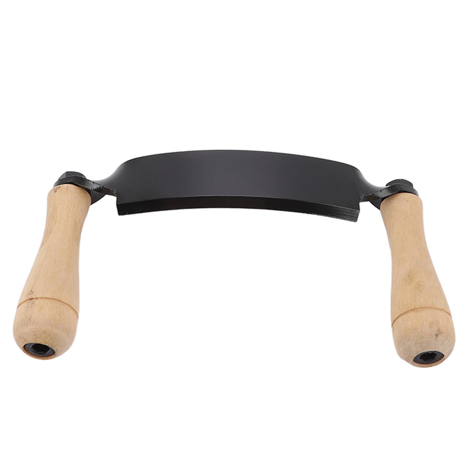 Draw Knife Wooden Handle HRC 30 Durable Tungsten Steel Curved High Sharpness Draw Shave Knife for Log Wood Furniture 8in