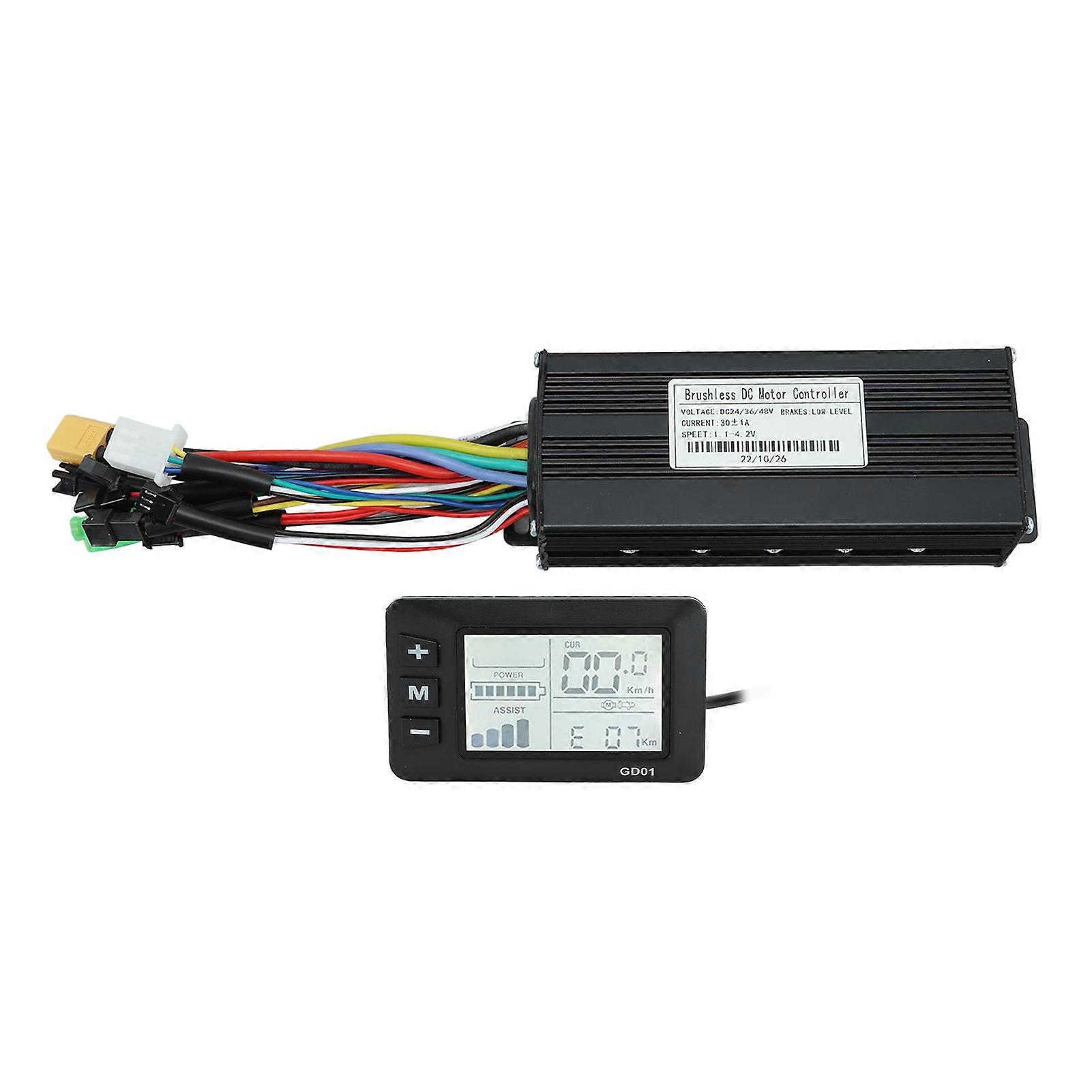 Electric Bike Controller Kit 1000‑1500W 30A 3 Mode Sine Wave Conversion Kit with Display for Replacement 24V 36V 48V 