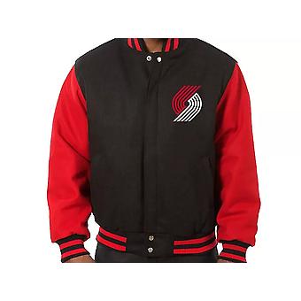 Letterman Portland Trail Blazers Black And Red-all Wool...