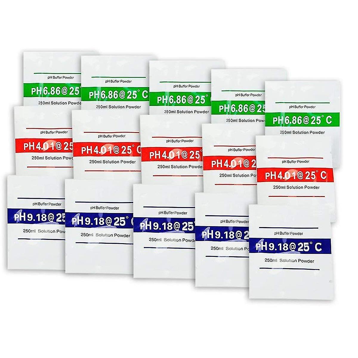 15 Pack PH Meter Buffer Solution Powder 6.86/4.00/9.18, PH Calibration Solution Packets compatible with Precise PH Meter-C7