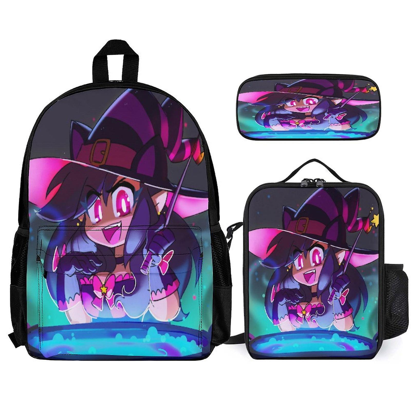Aphmau Backpack 3 Piece Set Laptop Backpack with Pencil Case Lunch Bag Combination