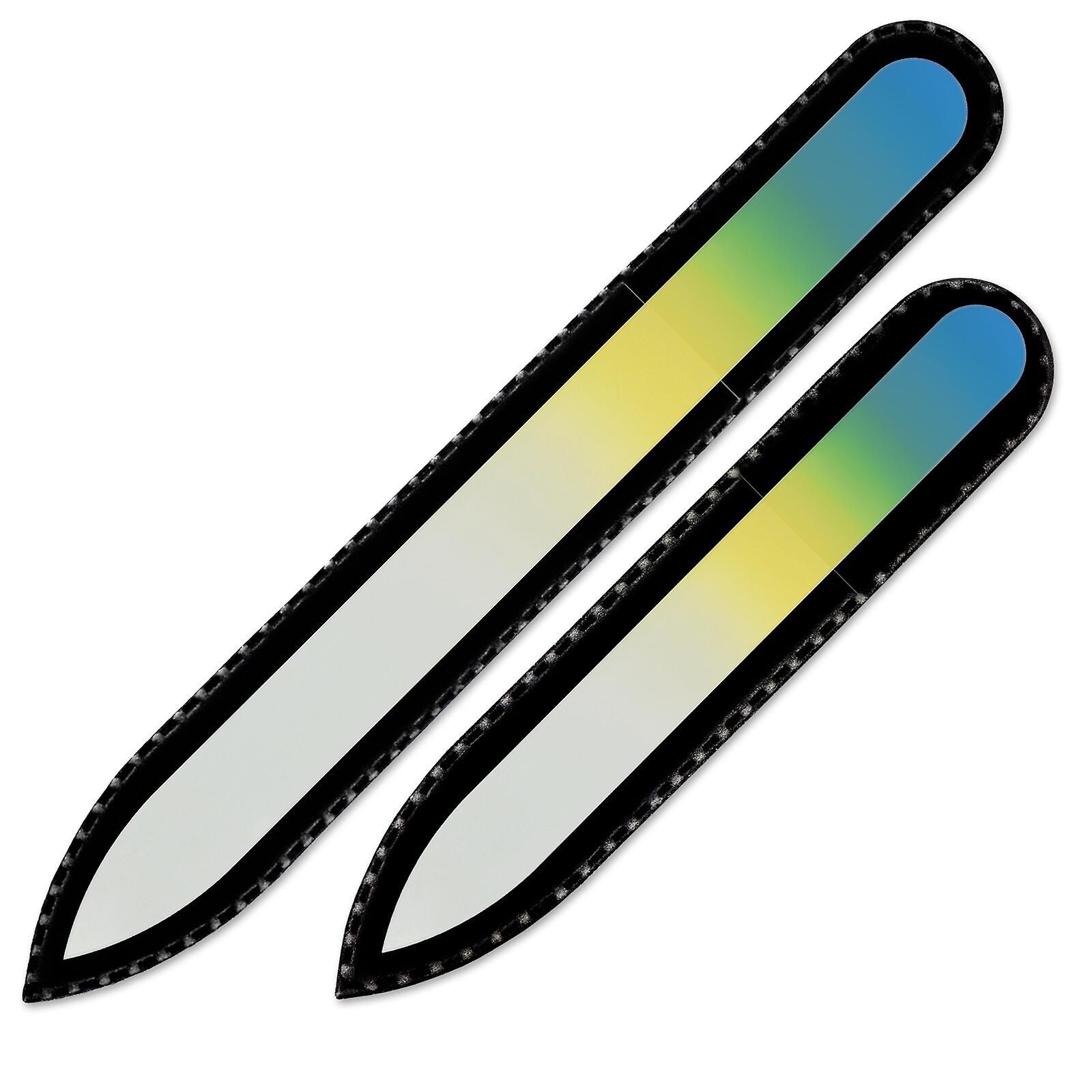 Set of 2 Rainbow Crystal Nail Files, Hand made of Czech tempered glass R-MS5 - Mermaid Tail