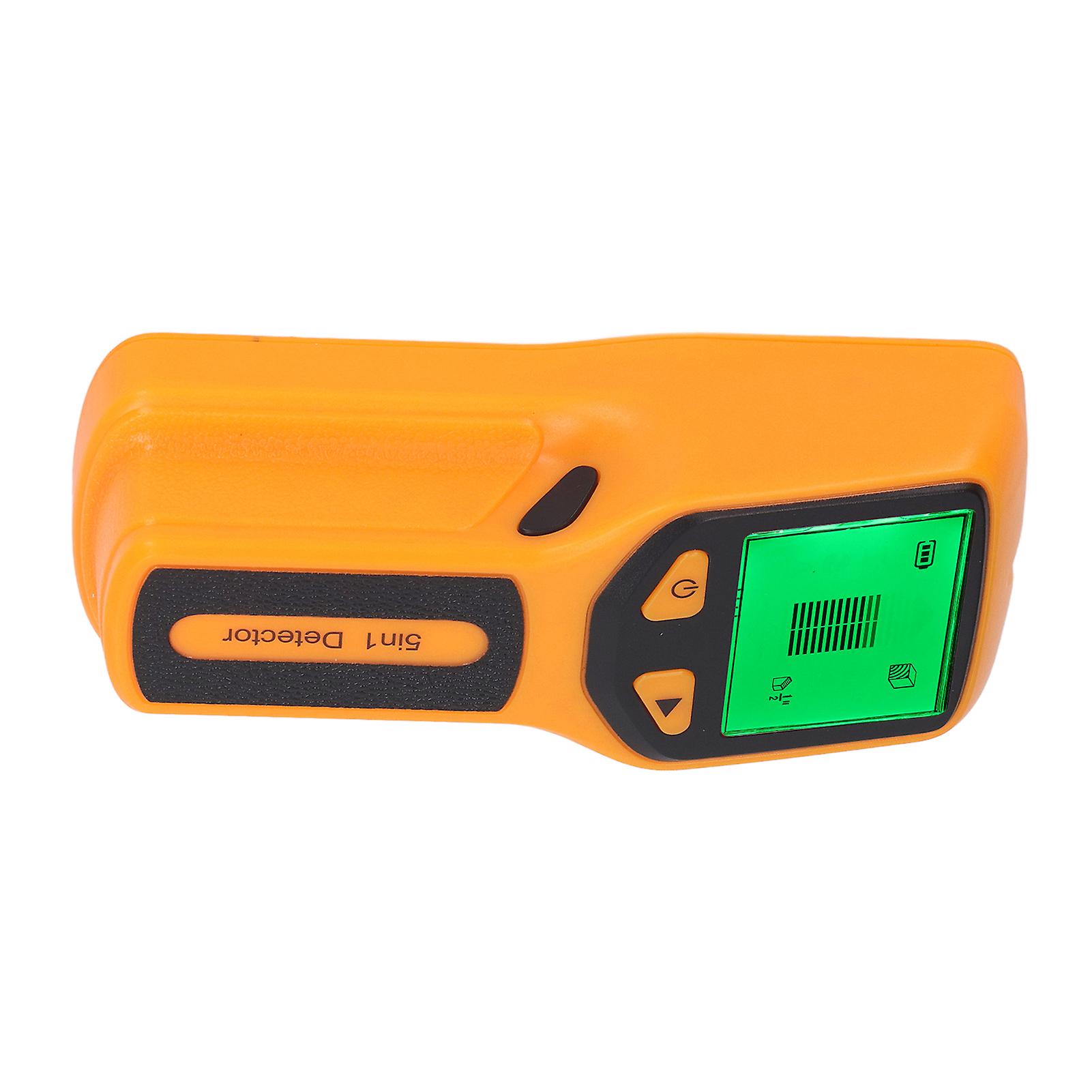 Handheld Wall Scanner 5 in 1 Stud Finder HD LCD Display Wall Detector for Metal Wood Wire Detection Orange