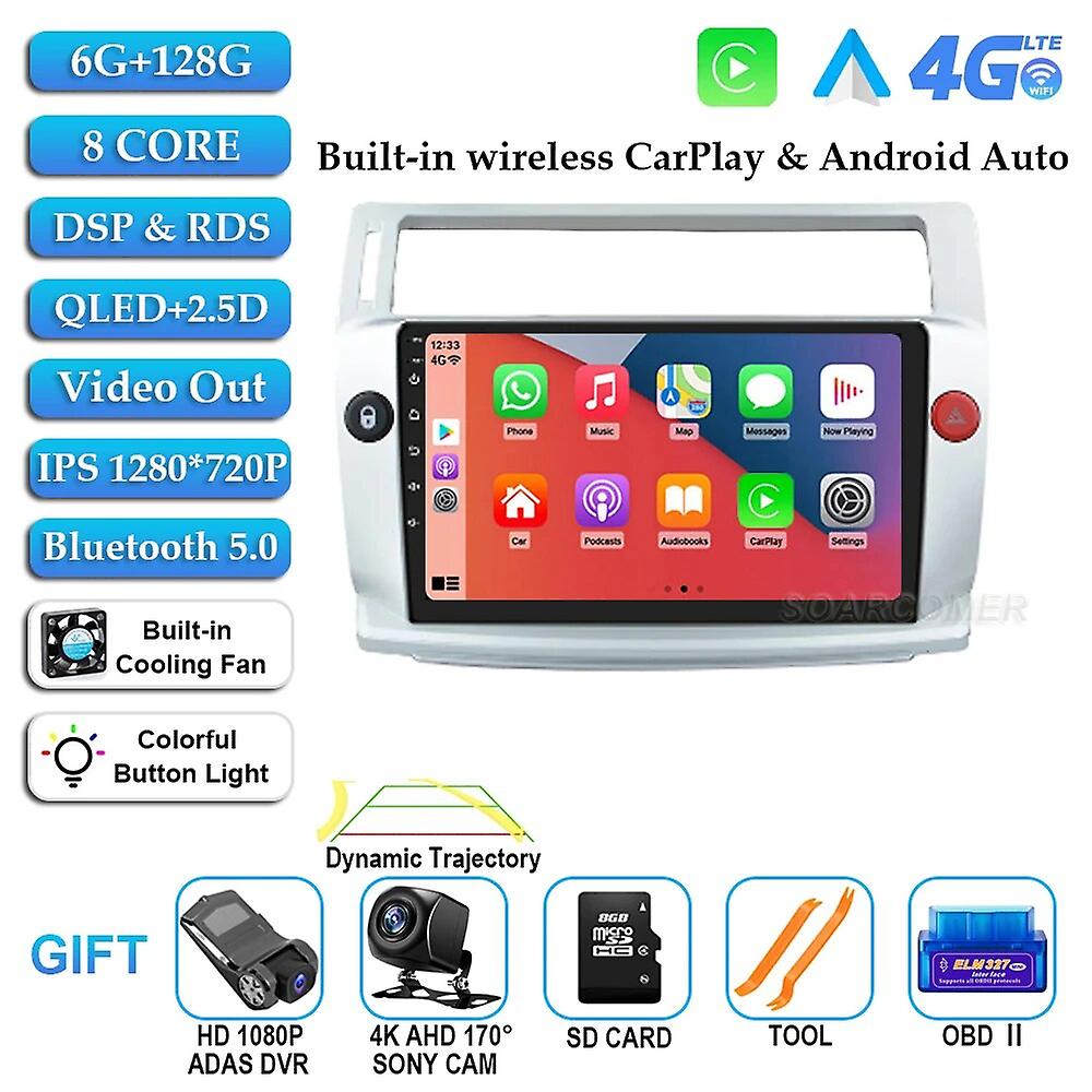 Android 13 Auto Carplay Car Radio Multimedia For Citroen C4 C-triomphe C-quatre 2004 - 2010 Car Android Video Stereo Gps Navi