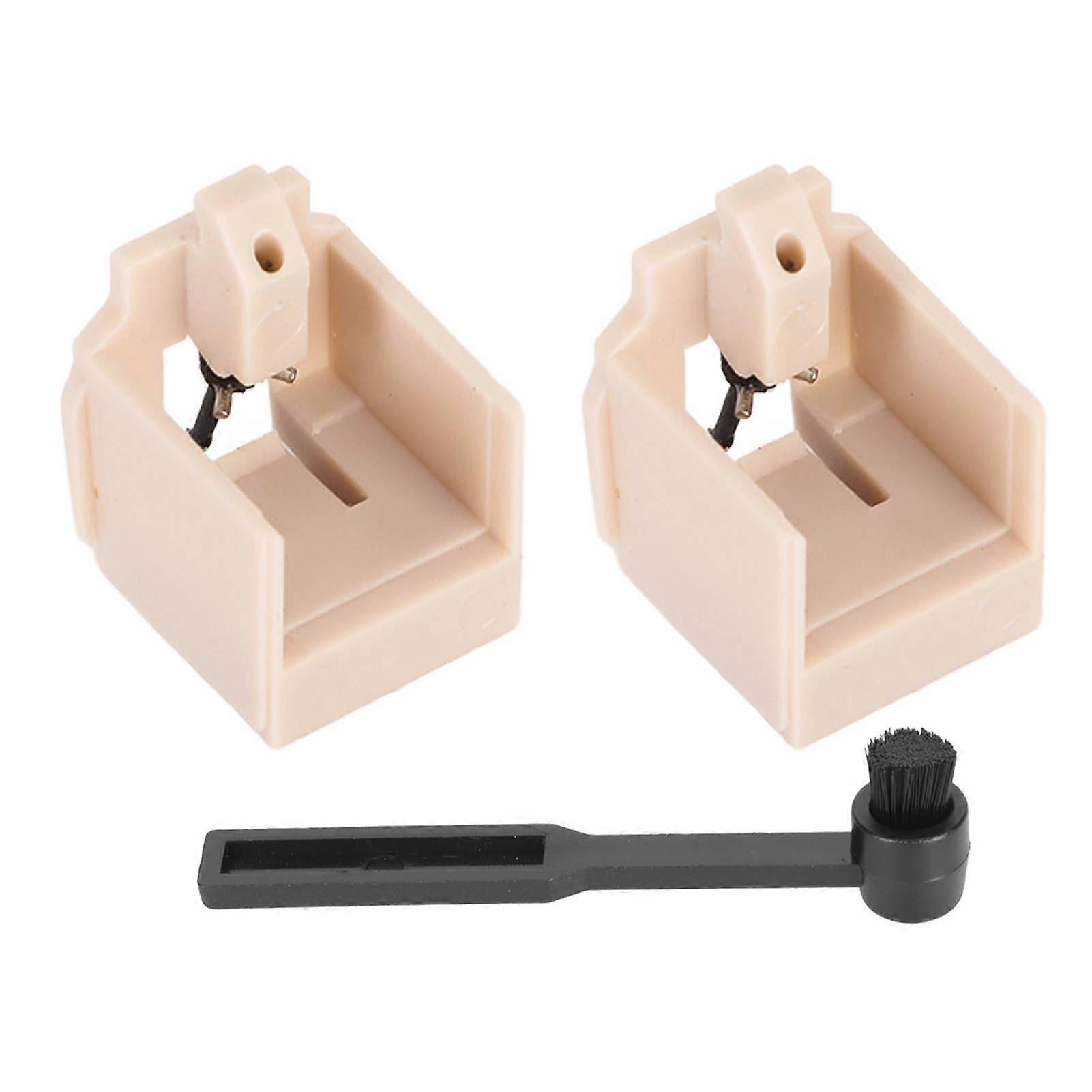 2PCS Record Player Needles Replacement Turntable Needles with Stylus Cleaning Brush for AT LP60 AT PL300 AT LP60XBT USB 