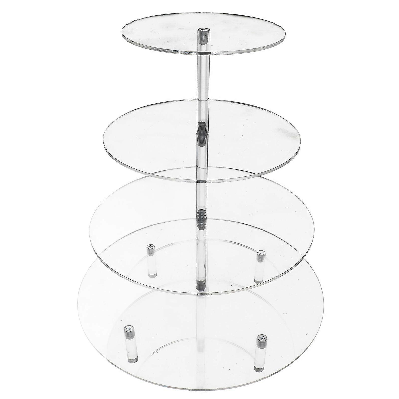 4 الطبقة جولة كب كيك حامل سميكة الاكريليك كب كيك حامل الحلوى برج المعجنات موقف لحفلات أعياد ميلاد الزفاف