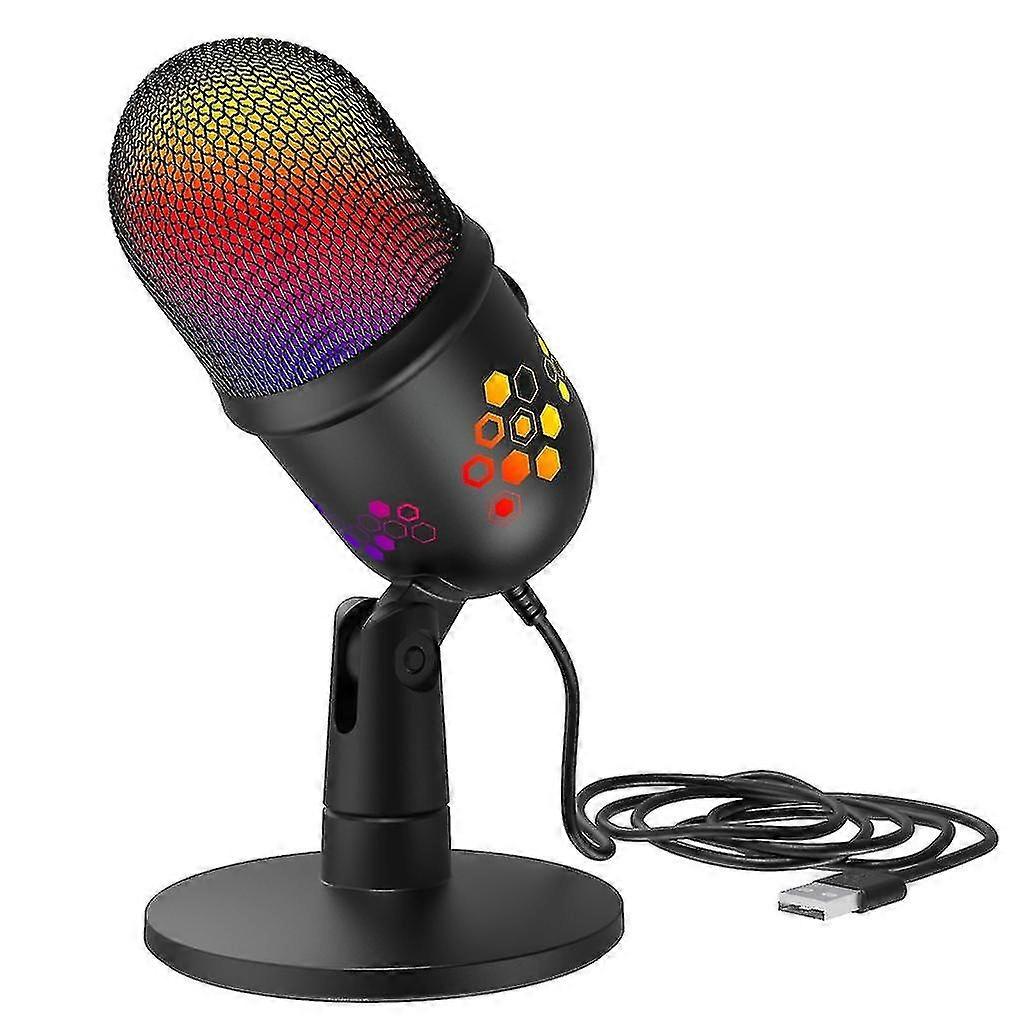 Streaming Microphone For Pc Gaming Usb Condenser Rgb Microphones Adapter