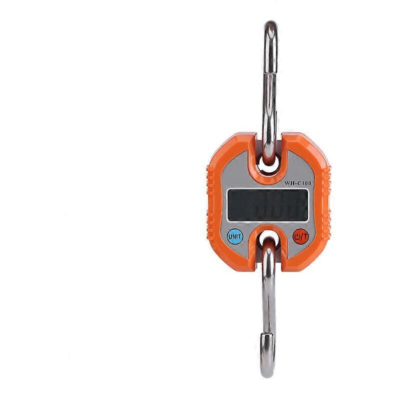 Portable Crane LCD Digital Electronic Hook Hanging Scale Loop Weighing Scale Orange