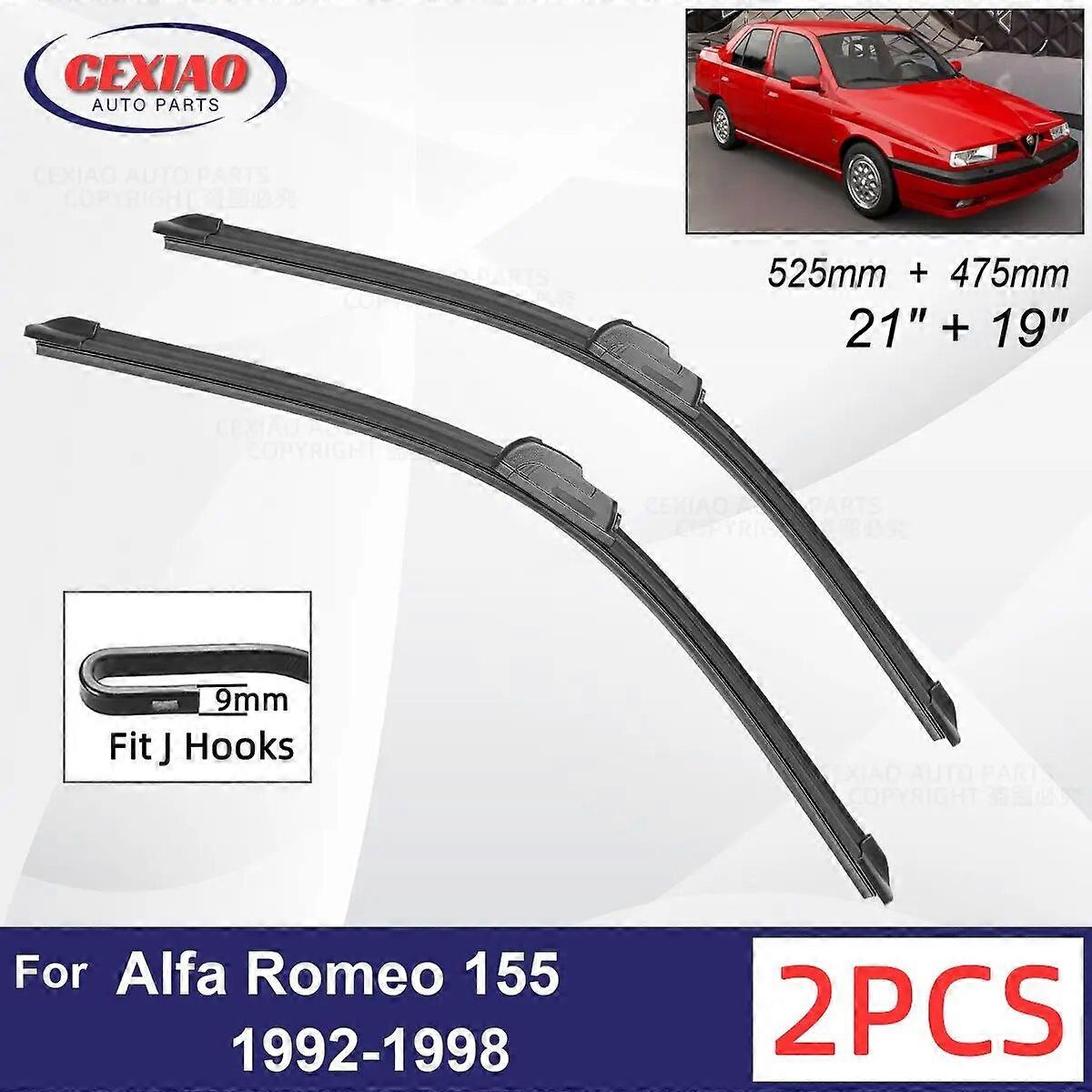 Car Wiper For Alfa Romeo 155 1992~1998 Front Wiper Blades Soft Rubber Windscreen Wipers Auto Windshield 21" 19" 525mm + 475mm FN9U4238