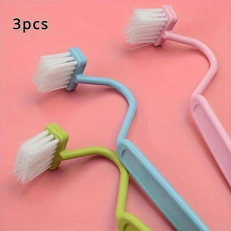 3-Piece V-Shaped Toilet Brush Set - Compact, Wall-Mountable, No-Dead-Corner Cleaning Tool with Medium Firmness, Portable and Space-Saving Design for E
