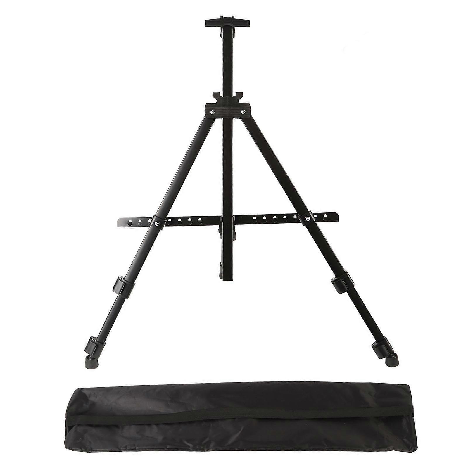 Artist Easel Stand Ferroalloy Adjustable Folding Tripod Display Easel for Drawing Painting Black