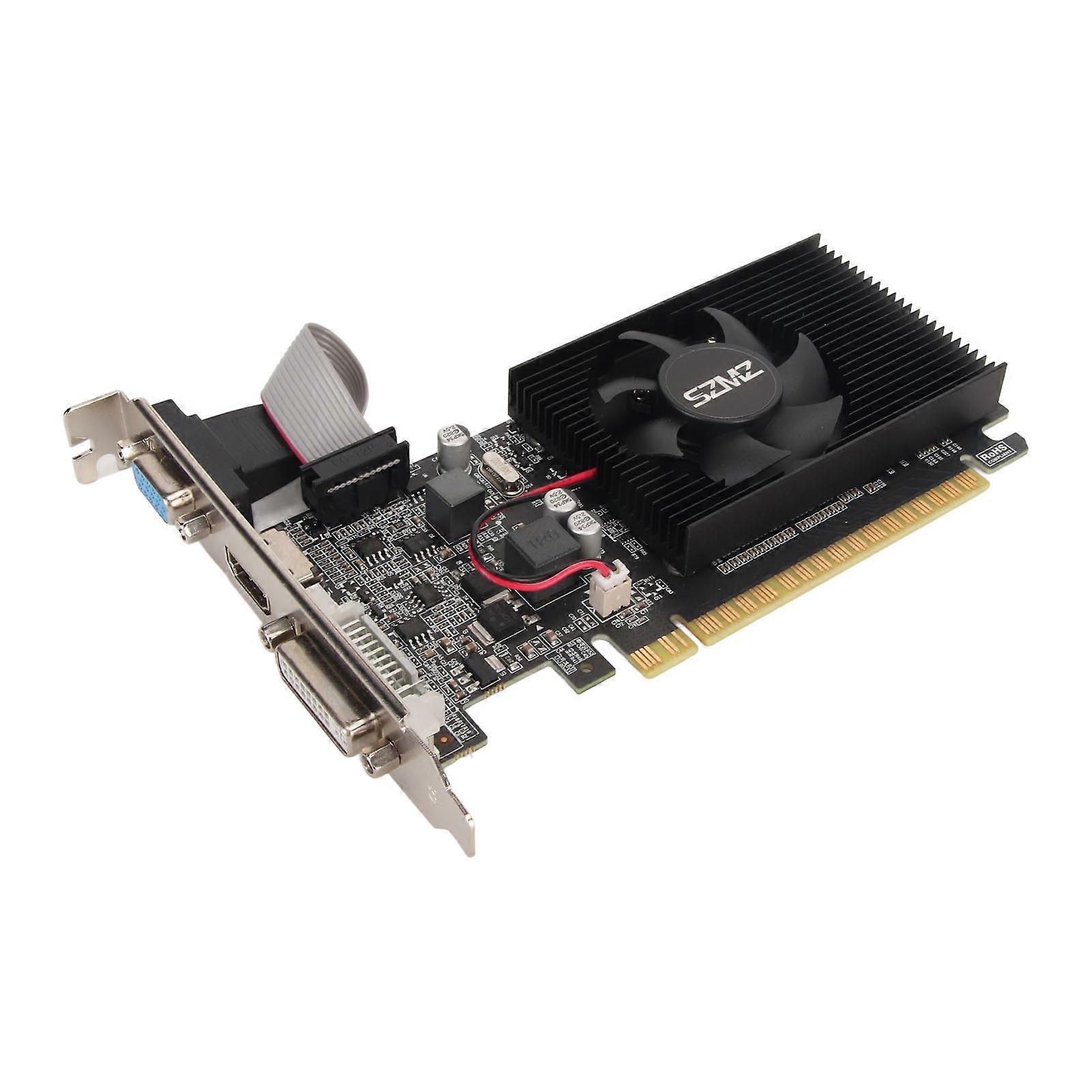 GT610 1GB DDR3 Graphics Card Support DVI VGA HD Multimedia Interface 64 Bit Game Graphics Card with Silence Cooling Fan