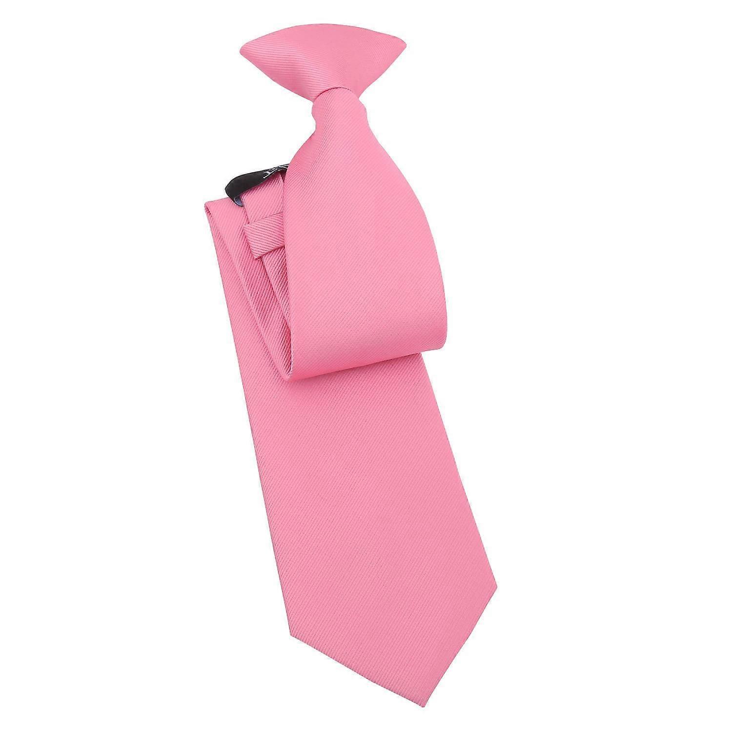 Watermelon Pink Plain Twill Clip On Tie