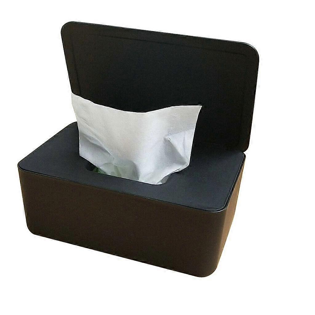 Wet Wipe Tissue Storage Box with Lid - Black Tissue Box for Convenient Use