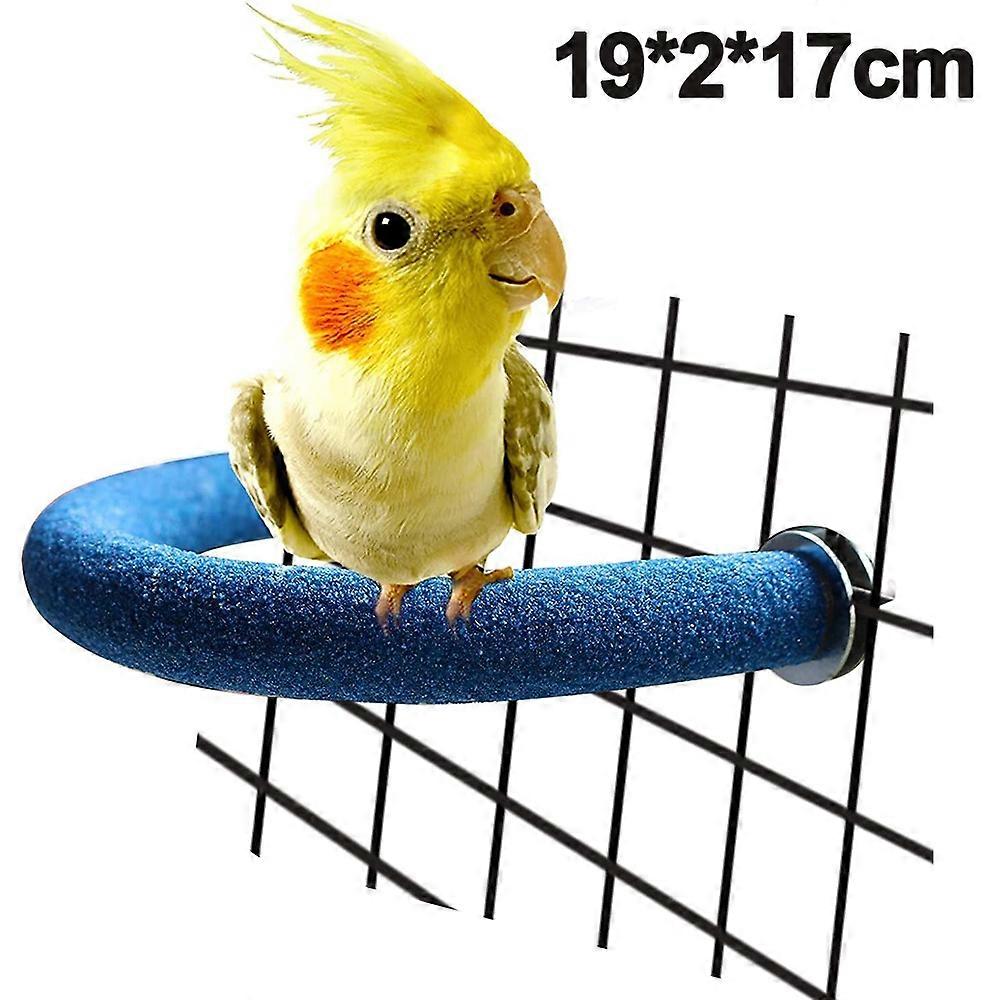 Bird Wood Perch Stand Toys, U-Shaped Curved Corner Pet Parrot Frosting Stand Rack Grinding Scrub Stick Chew Bite Paw Grinding Rod Toy